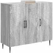 vidaXL Sideboard Graues Sonoma 89 x 34,5 x 80 cm Holzwerkstoff