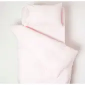 Homescapes Kinderbettwäsche, rosa mit Satin-Streifen, 100% Baumwolle Fadendichte 330