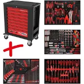 Ks Tools Performanceplus Werkstattwagen-Satz P15 mit 241 Werkzeugen für 4 Schubladen - 815.4241