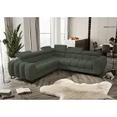 Fun-Möbel Ecksofa Schlafsofa BASTIEN in Stoff Gemma Grün Seite Universal