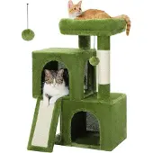 OEM Katzenbaum mit Doppel-Schlafbereichen und Kratzsäulen - Grün