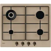 Candy Classic CHW6BRAV4WGT, Hafer, Integriert, 60 cm, Gaskochfeld, Edelstahl, 4 Zone(n)