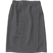 Sansibar Herren Sauna-Kilt mit bestickter Tasche, 50x145 cm, Anthrazit, Klettverschluss, mit Gummizug am Rücken