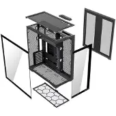 Modecom VOLCANO SPACE XL PC Gehäuse, schwarz, Full Tower, Dual-Kammer-Design, Glas Sichtfenster, passend für 400 mm GPU, ATX, E-ATX Mainboards