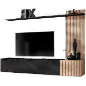 Meublorama Wandkomposition LIPA – TV-Möbel, Regal und Wandpaneel