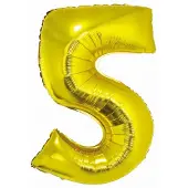 GoDan S.A Folienballon Nummer 5 Gold Smart 76cm