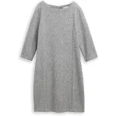 Tom Tailor Damen Cosy Kleid mit 3/4-Arm, grau, Meliert, Gr. 34