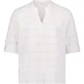 Cartoon Klassische Bluse "Casual-Bluse mit Lurexfaden", Damen, Gr. 42, weiß (weiß, orange), Obermaterial: 100% Baumwolle CO., Blusen Klassische Bluse