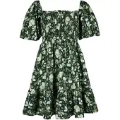 Apricot Minikleid "Gesmoktes Minikleid aus Baumwollpopeline" mit floralem Muster