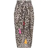 Codello Wickelrock "Pareo", Damen, braun, Casual, regular fit, Röcke Wickelrock, mit Leomuster