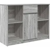 vidaXL Sideboard mit Schublade Grau Sonoma 101x35x76 cm Holzwerkstoff