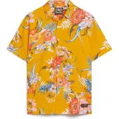 Superdry für Herren. M4010353A Hawaii-Hemd gelb (M), Lässig, Modal, Kurzarm