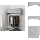 vidaXL Kleiderschrank Betongrau 100x32,5x35 cm Holzwerkstoff - Kleiderschränke