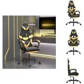 vidaXL Gaming-Stuhl mit Fußstütze Drehbar Schwarz & Golden Kunstleder - Gaming-Sessel