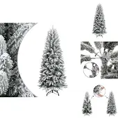 vidaXL Künstlicher Weihnachtsbaum Beschneit 180 cm PVC&PE - Weihnachtsbäume
