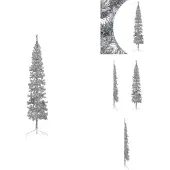 vidaXL Künstlicher Halb-Weihnachtsbaum Ständer Schlank Silbern 240 cm - Weihnachtsbäume