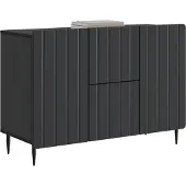 vidaXL Sideboard Schwarz 89 x 34,5 x 62 cm Holzwerkstoff