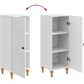 vidaXL Sideboard Hochglanz Weiß 33 x 34,5 x 90 cm Holzwerkstoff