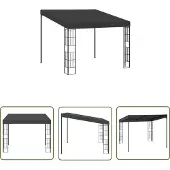The Living Store Wand-Pavillon 3x3 m Anthrazit Stoff
