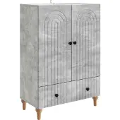 vidaXL Sideboard Betongrau 66 x 34,5 x 95 cm Holzwerkstoff