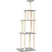 Syfax Kratzbaum mit Sisal-Kratzsäulen Hellgrau 183 cm