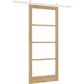 vidaXL Schiebetür ORKDAL Natur 93 x 211 cm Massivholz Kiefer und Glas