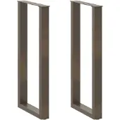vidaXL Bartischbeine U-Form 2 Stk. Naturstahl 40x(100-101) cm Stahl