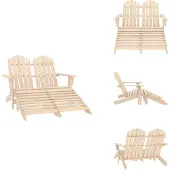 vidaXL 2-Sitzer Adirondack-Gartenbank mit Fußstütze Tannenholz - Gartenstühle