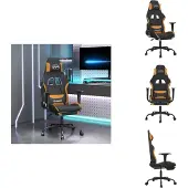 vidaXL Gaming-Stuhl mit Fußstütze Schwarz und Orange Stoff