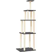 Syfax Kratzbaum mit Sisal-Kratzsäulen Dunkelgrau 183 cm