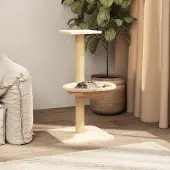 vidaXL CLORIS Kratzbaum mit Sisal-Kratzsäule Creme 74 cm - Kleintier-Ställe 163
