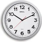MAUL Wanduhr MAULstep Ø 35 x 5 cm Kunststoff 1 x AA (1.5 V) silber