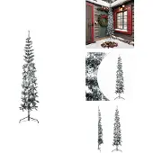 vidaXL Künstlicher Halb-Weihnachtsbaum mit Schnee Schlank 240 cm - Weihnachtsbäume