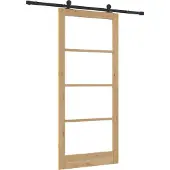 vidaXL Schiebetür ORKDAL Natürlich und Schwarz 93 x 211 cm
