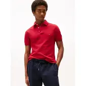 Tommy Hilfiger Herren Poloshirt Kurzarm 1985 Slim Fit, Mehrfarbig (Medium Red),