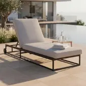 Bessagi Garden Gartenliege Berry Hellgrau Outdoorstoff/Metall