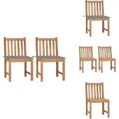 vidaXL Gartenstühle 2 Stk. mit Kissen Massivholz Teak - Gartenstühle