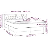 vidaXL Boxspringbett mit Matratze Dunkelgrün 140x190 cm Samt