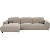 Ebuy24 Astrid Sofa linksausgerichtet inkl. 2 Zierkissen steingrau.