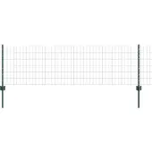 vidaXL Euro-Zaun mit Pfosten 25 x 0,6 m PVC-beschichteter Stahl Grün