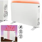 Huismerk Konvektorheizung Basic groß weiß 1250W/2000W 68x45x22cm zwei Heizstufe Stahlblech Temperatursteuerung Überhitzungsschutz AbschaltautomatikHeizung mobil