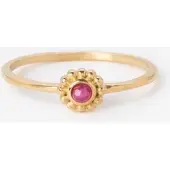 Sissy-Boy Gold-plated Ring Mit Rundem Stein | Größe: 18