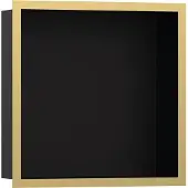 Hansgrohe XtraStoris Individual Wandnische Mattschwarz mit Designrahmen 300/300/100, Polished Gold Optic