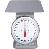 Contacto Küchenwaage grau lackiertes Stahlgehäuse, Wägeplattform aus Edelstahl 18/0, Nutzlast bis 20 kg, skaliert in 100 g-Schritten,