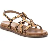 Carmela für Damen. 16239204-LEOPARDO Ledersandalen 162392 braun (37), Wohnung, Schnalle, Lässig, Tierdruck