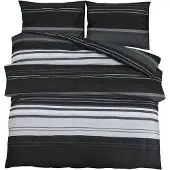 vidaXL Bettwäsche-Set Schwarz und Weiß 225x220 cm Baumwolle
