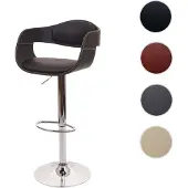 Mendler Barhocker HWC-A47b, Barstuhl Tresenhocker, Retro-Design, Holz Kunstleder schwarz