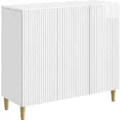 vidaXL Sideboard Hochglanz Weiß 89 x 34,5 x 80 cm Holzwerkstoff