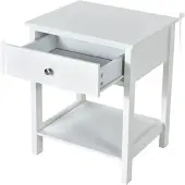 Costway Nachttisch mit Schublade und offenem Regal Sofatisch