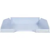 Exacompta Briefablage COMBO MIDI Aquarel, für Dokumente im Format A4+, stapelbar, Etikettenhalter, Kunststoff, pastellblau